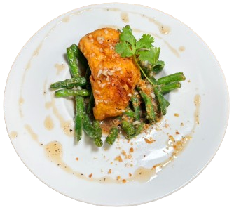 Chilean sea bass garlic sauce