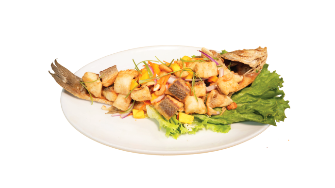 red snapper mango salad
